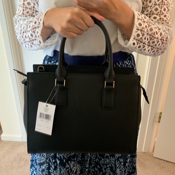 KATE SPADE CAMERON MEDIUM SATCHEL BLACK CROSSBODY - Picture 4 of 5